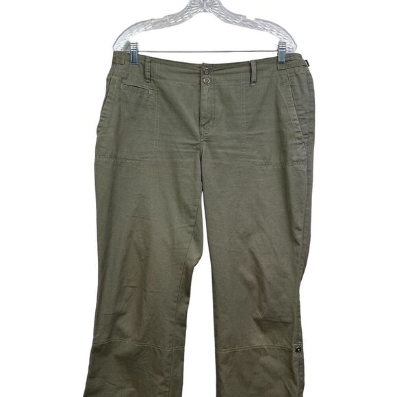 Eddie Bauer Womens Capri Pants Mercer Fit Convertible Rolled Tab Hem‎ Green 12P - Picture 2 of 6